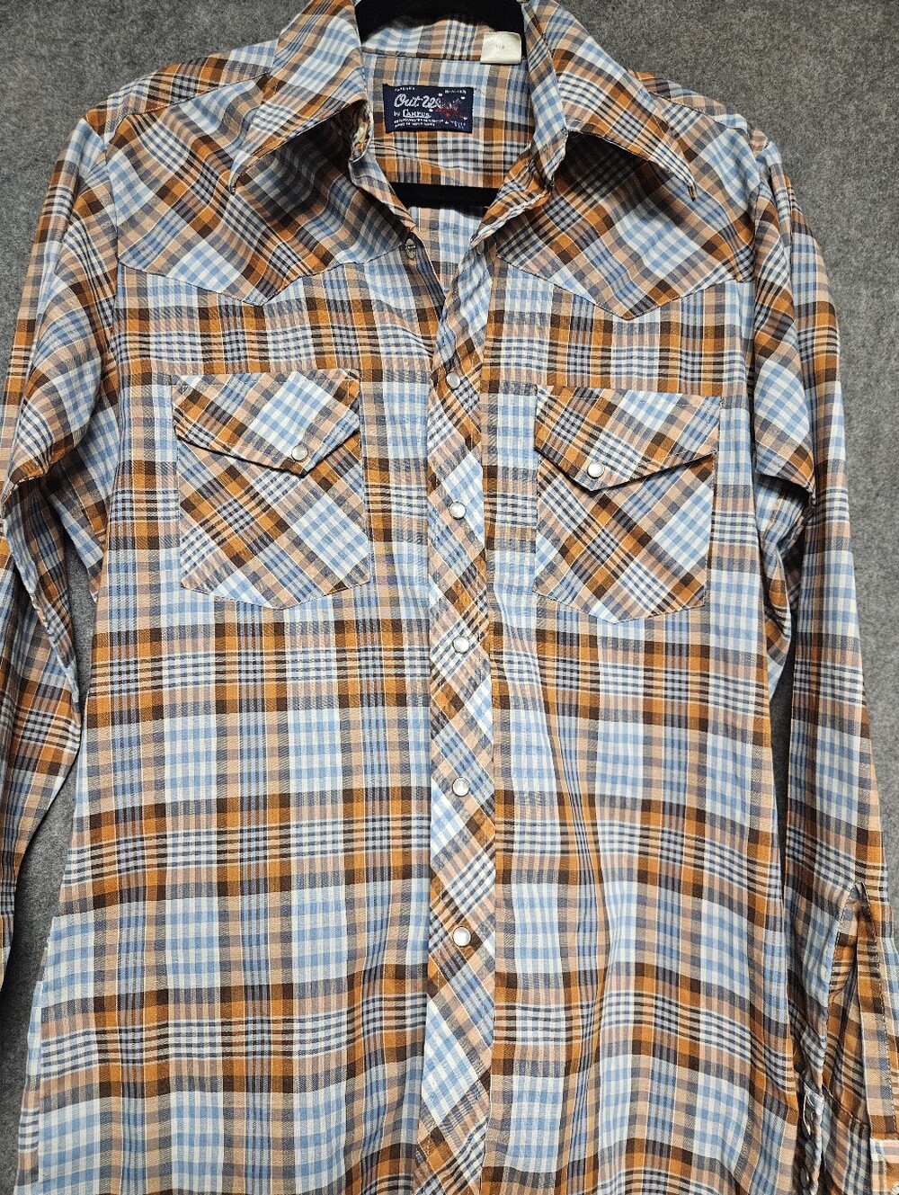 Vintage Campus Out West Pearl Snap Western Plaid Shirt Men’s M 70